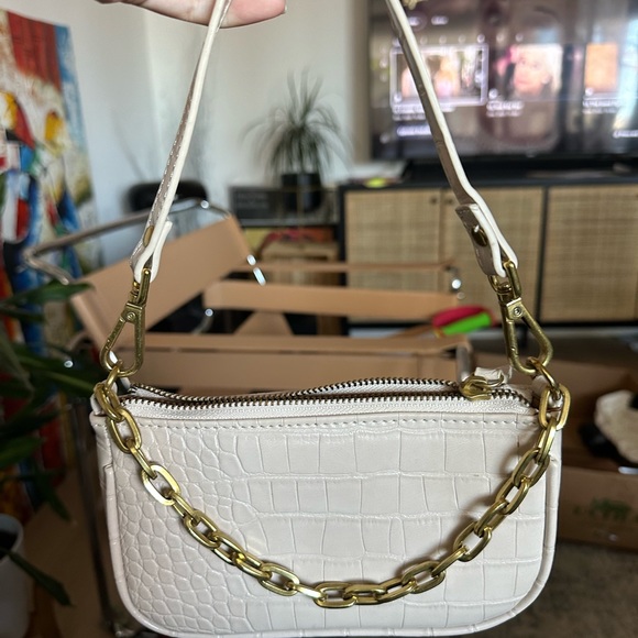 Most Wanted Mini Beige Minimal Bag with Leather and Chain Straps - Picture 8 of 11